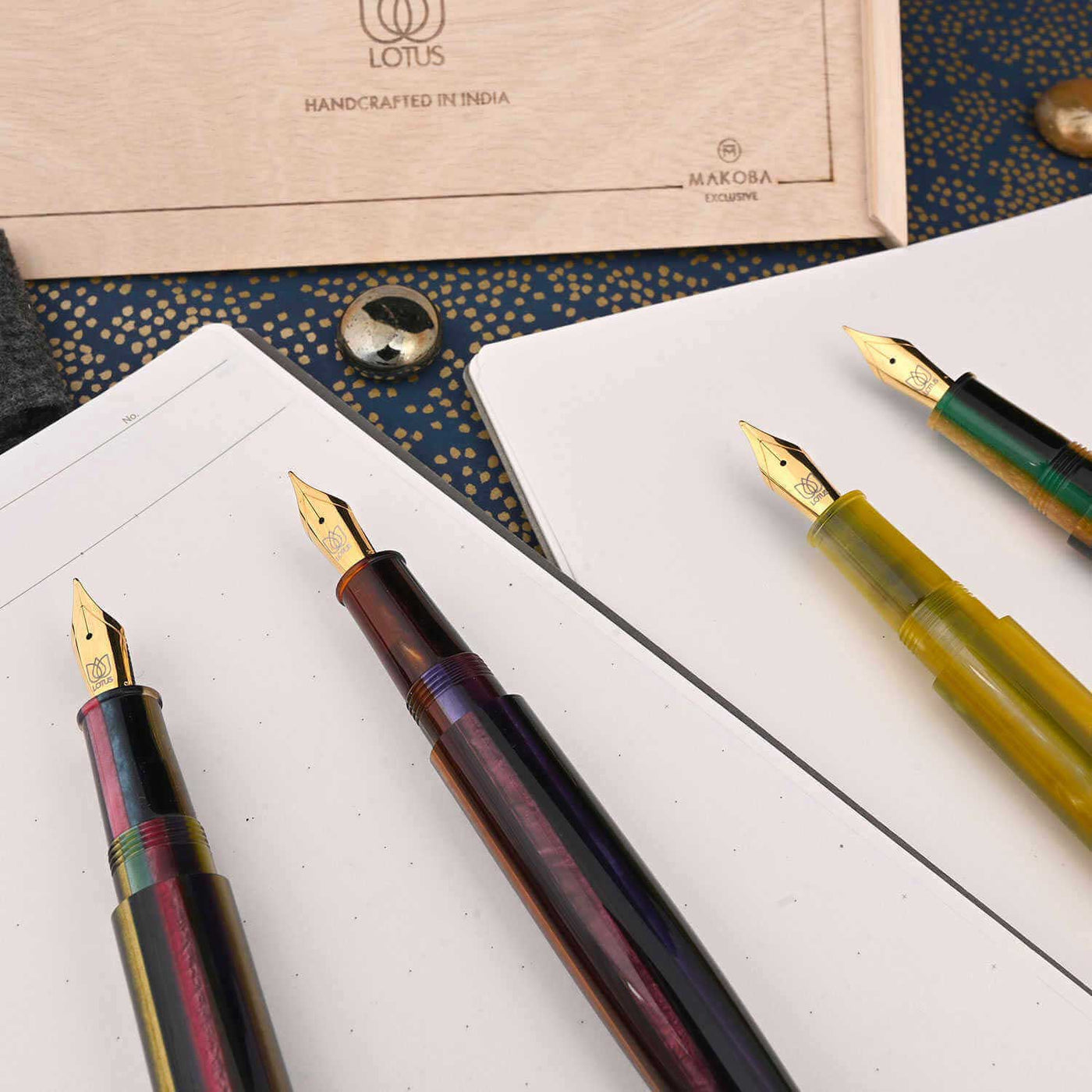 Lotus Saral Halos Special Edition Fountain Pen Chartreuse Steel Nib 8