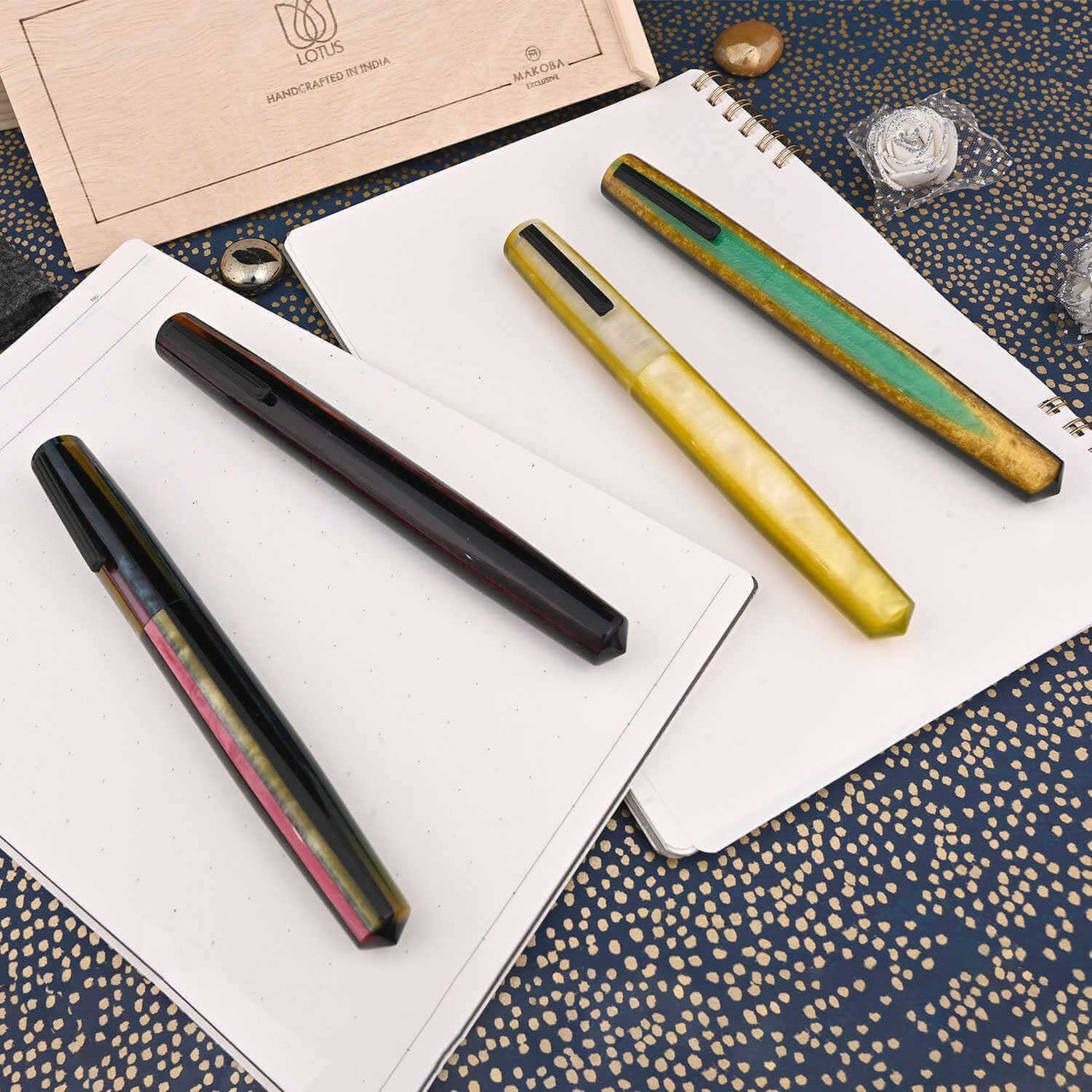 Lotus Saral Halos Special Edition Fountain Pen Ocherous Steel Nib 7