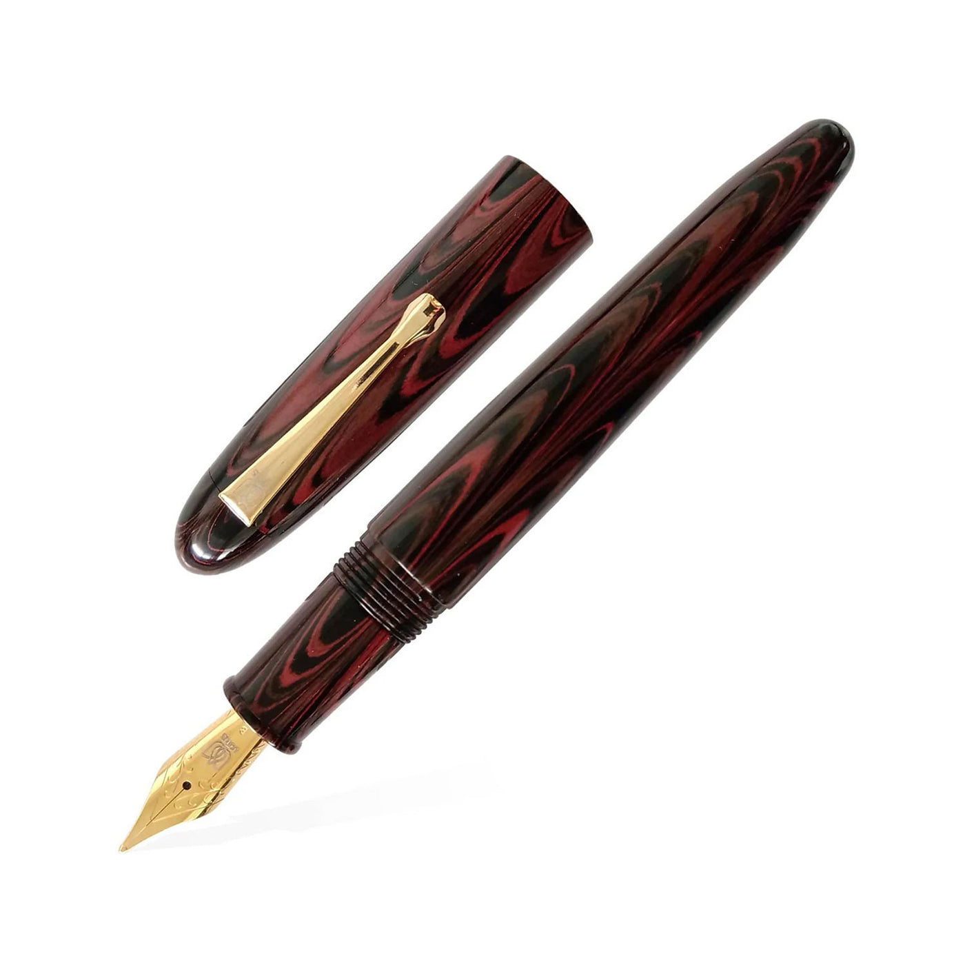 Lotus Shikhar Fountain Pen Red Swirl Jowo Steel Nib 1