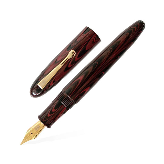 Lotus Shikhar Fountain Pen, Red Swirl - Jowo Steel Nib