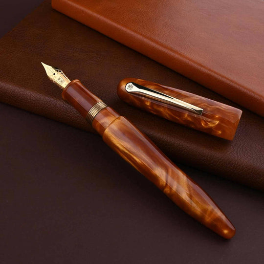 Lotus Vikrant Fountain Pen, Amber - Jowo Steel Nib