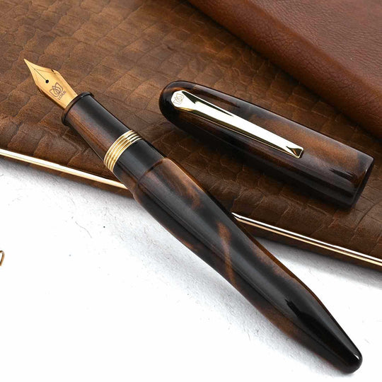 Lotus Vikrant Fountain Pen, Choco Lava - Jowo Steel Nib