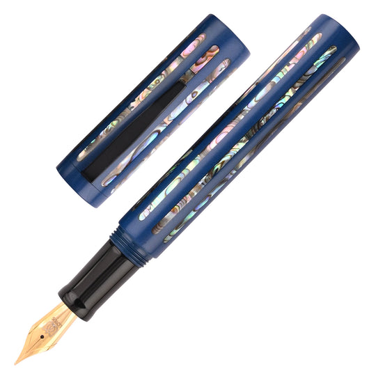 Lotus Corinthian Fountain Pen - Blue Stripe Raden BT