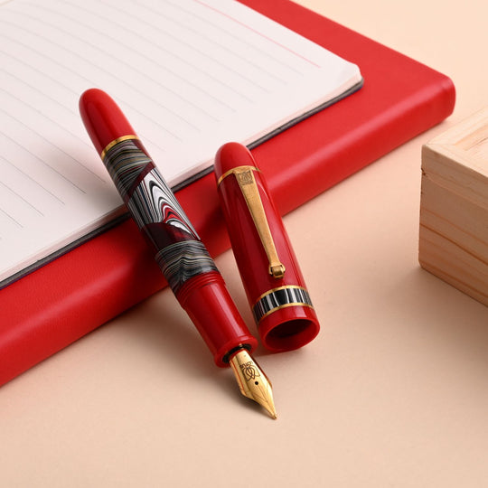 Lotus Fordite Fountain Pen - Everest Red GT