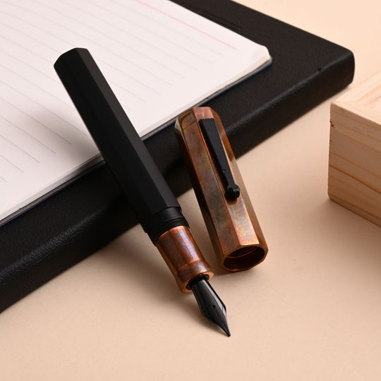 Lotus Octa Fountain Pen - Copper Black BT