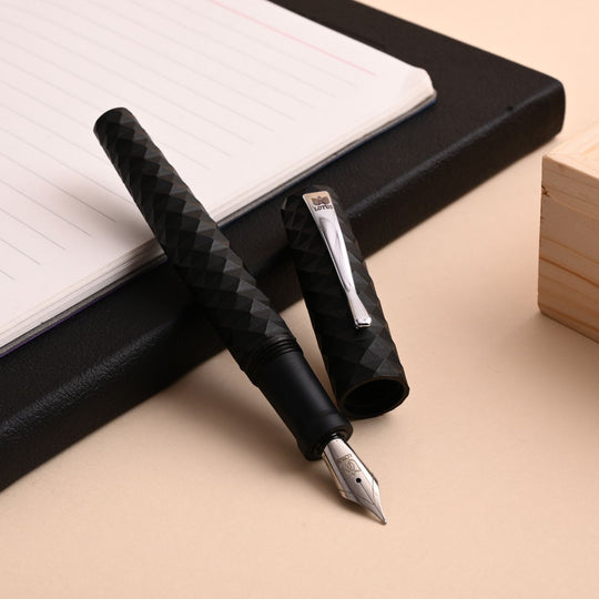 Lotus Palmae Ebonite Fountain Pen - Black CT