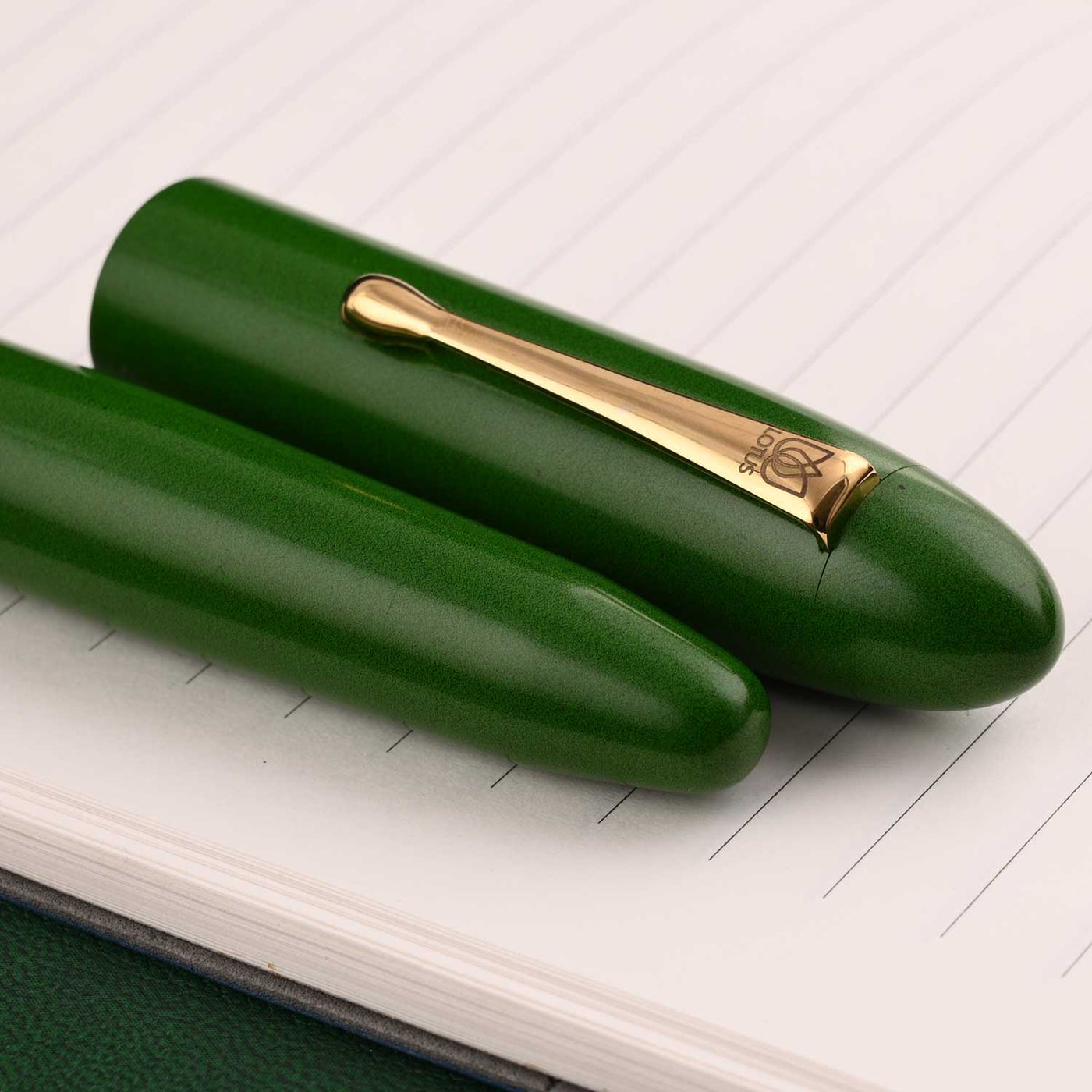 Lotus Shikhar Ebonite Fountain Pen - Green GT 10