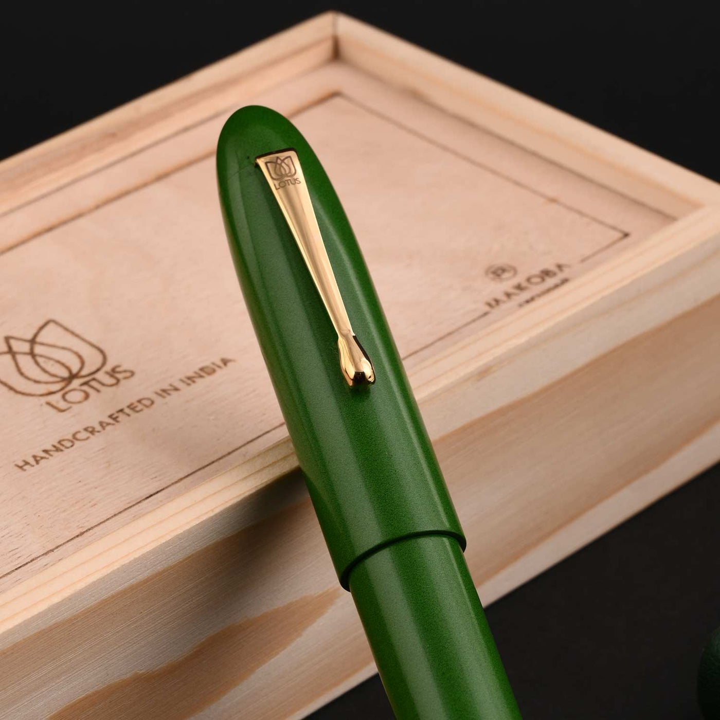 Lotus Shikhar Ebonite Fountain Pen - Green GT 11