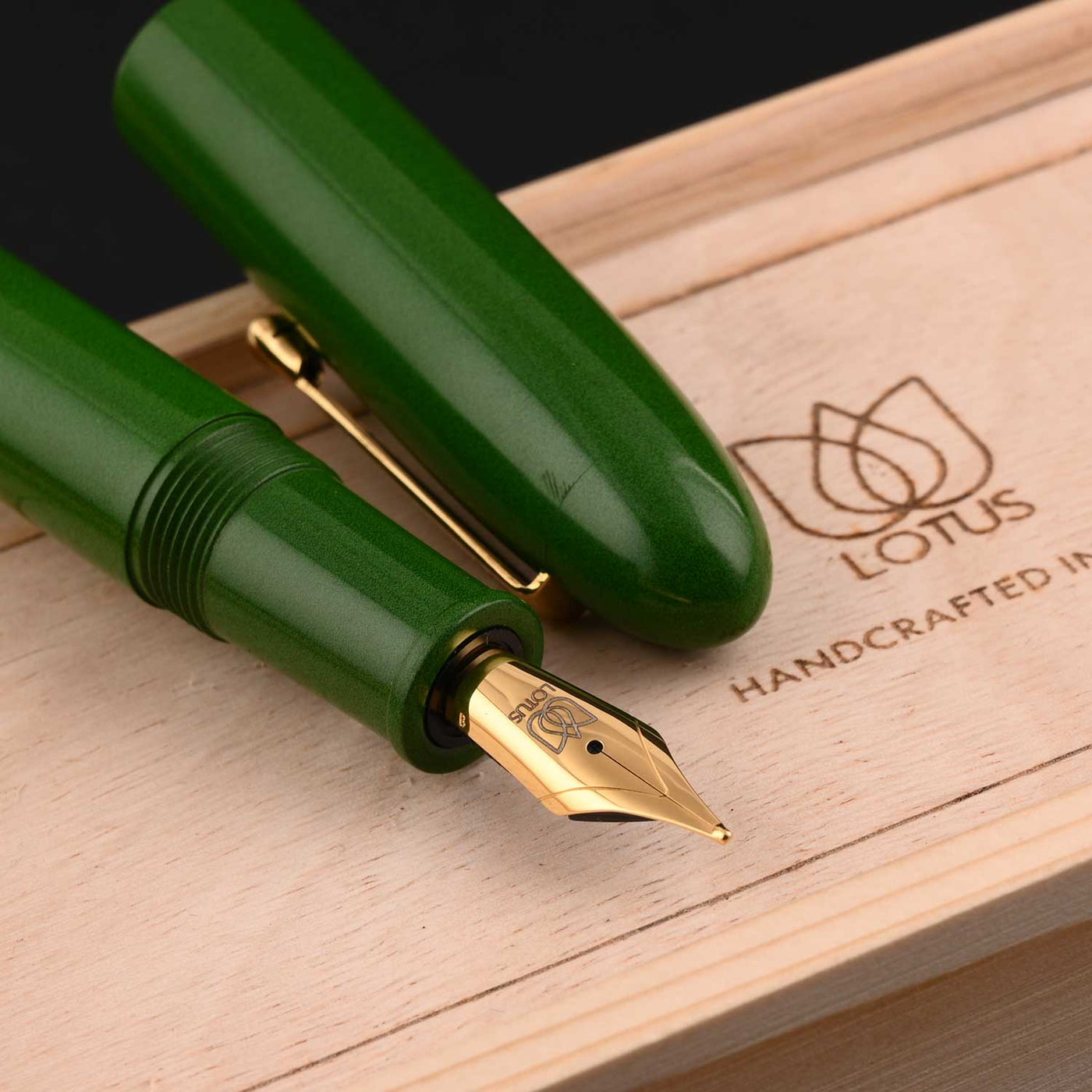 Lotus Shikhar Ebonite Fountain Pen - Green GT 8