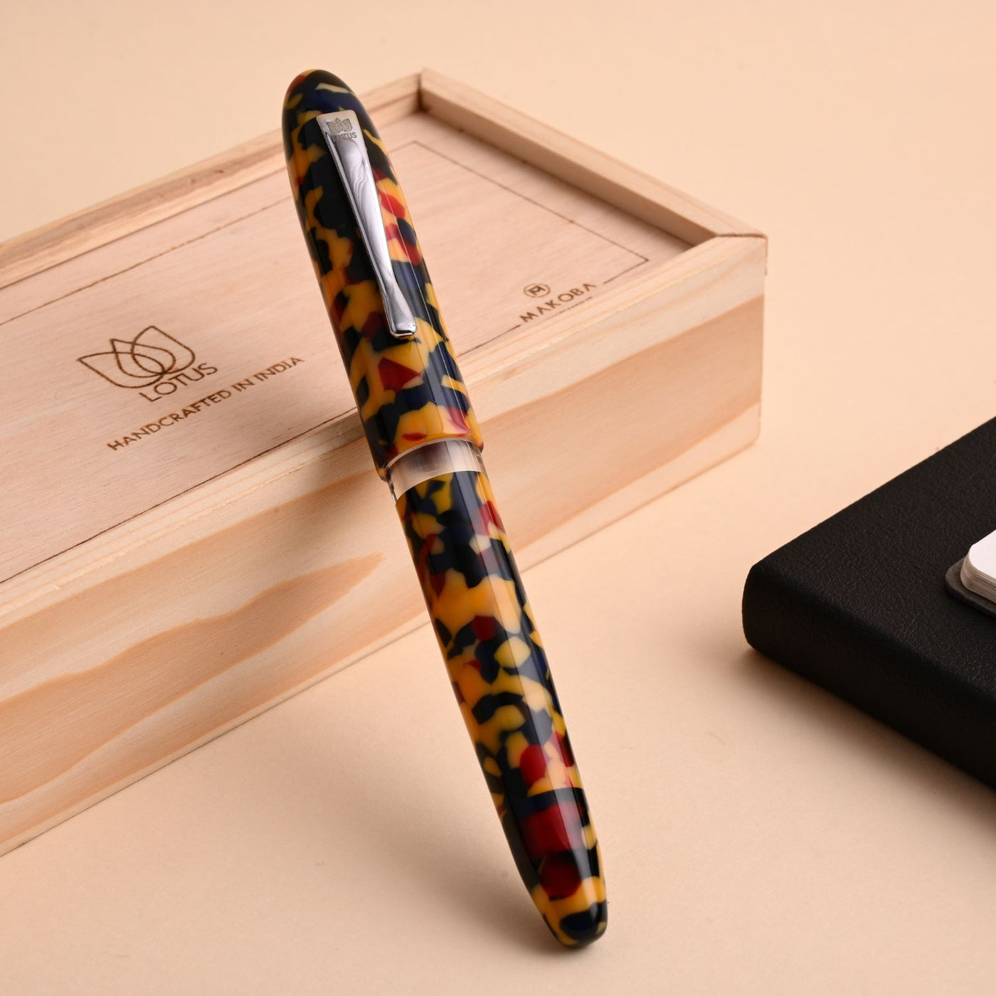 Lotus Shikhar Fountain Pen with Ink Window - Yellow Crush CT 2