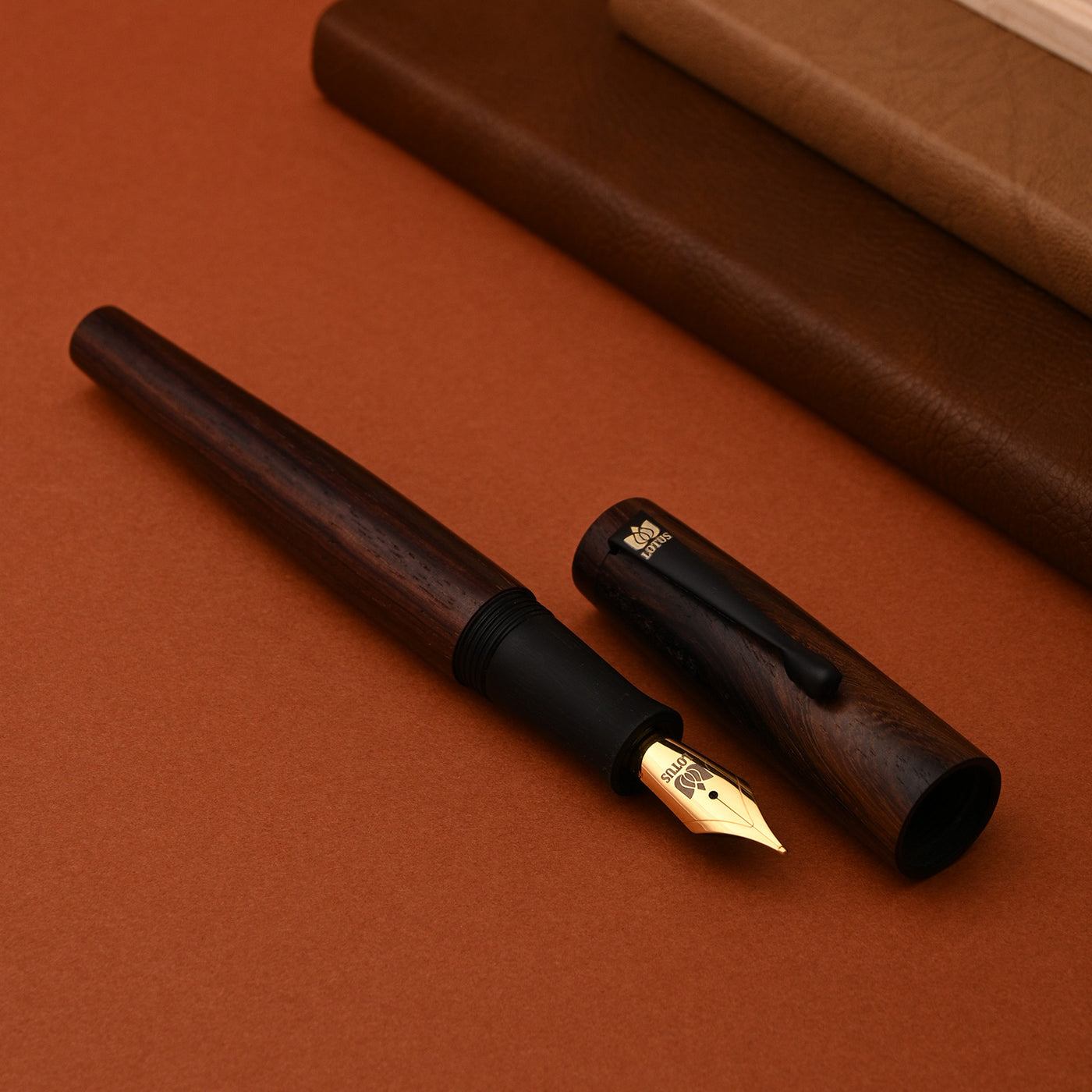 Lotus Student Deluxe Fountain Pen, Rose Wood - Jowo Steel Nib
