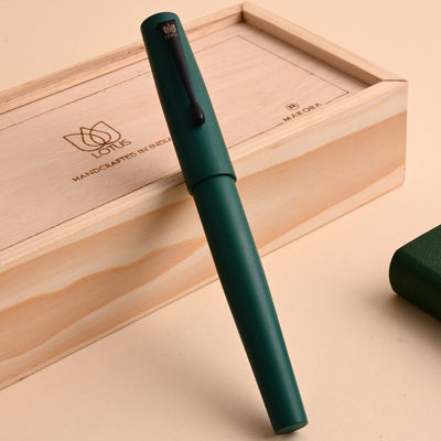 Lotus Student Ebonite Fountain Pen - Deep Green BT 2