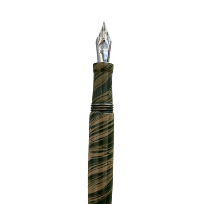 Lotus Student Ebonite Fountain Pen - Green Beige CT 2