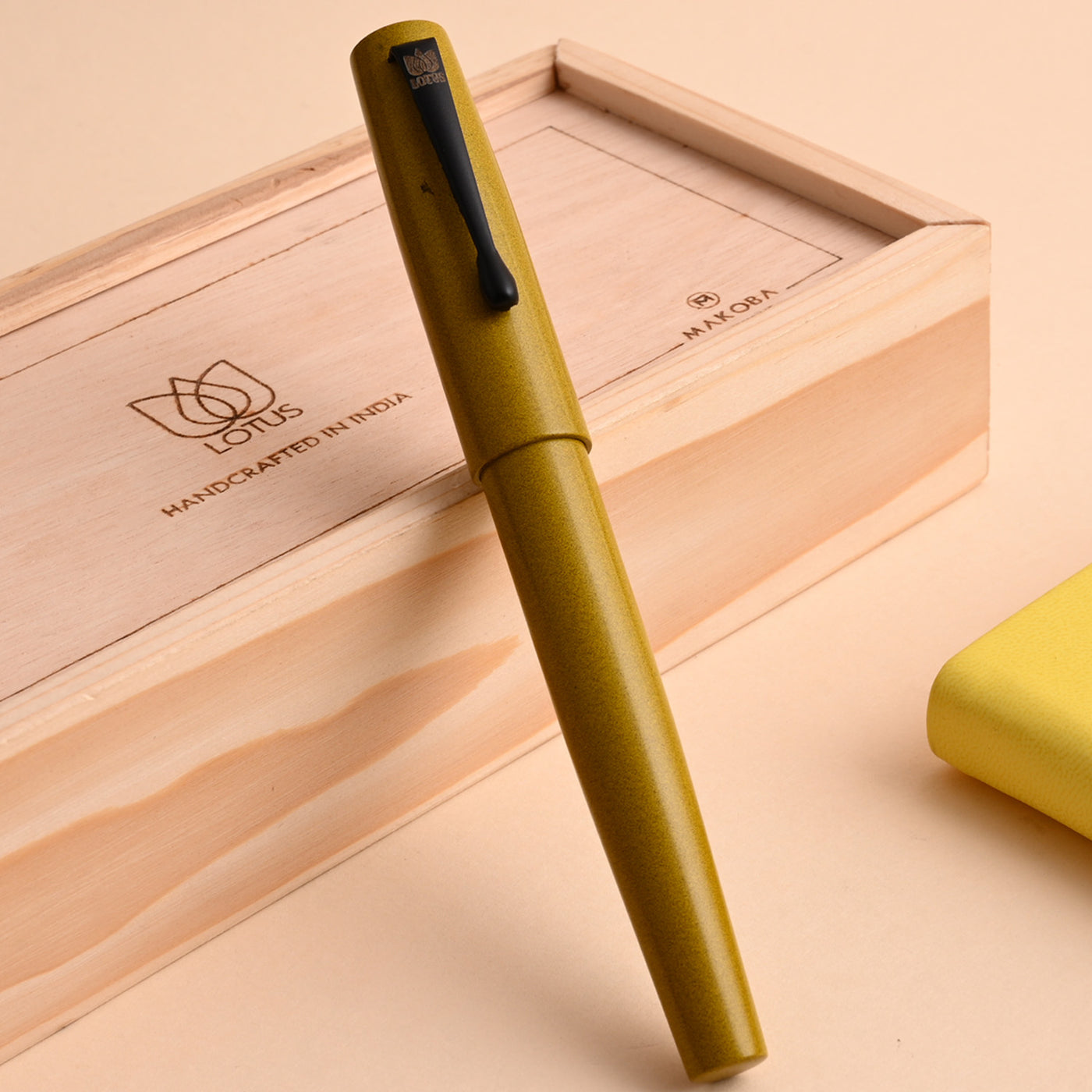 Lotus Student Ebonite Fountain Pen - Yellow BT 2