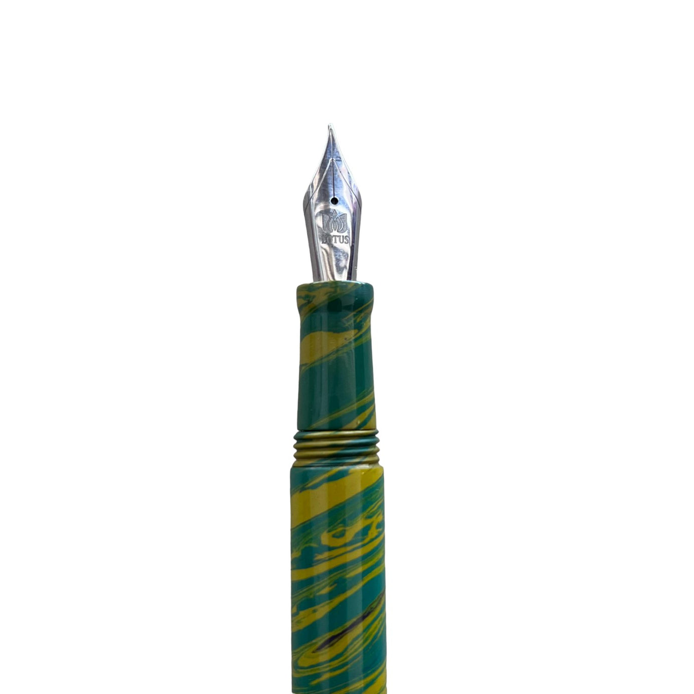 Lotus Student Ebonite Fountain Pen - Yellow Green CT 2