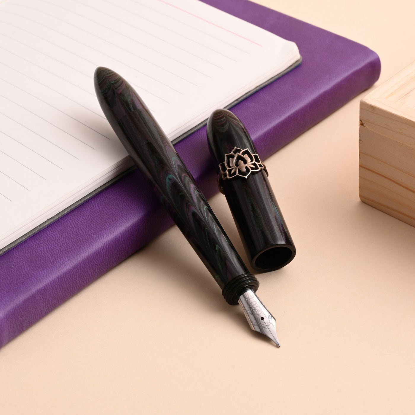 Lotus Vikram Fountain Pen - Purple Black 1