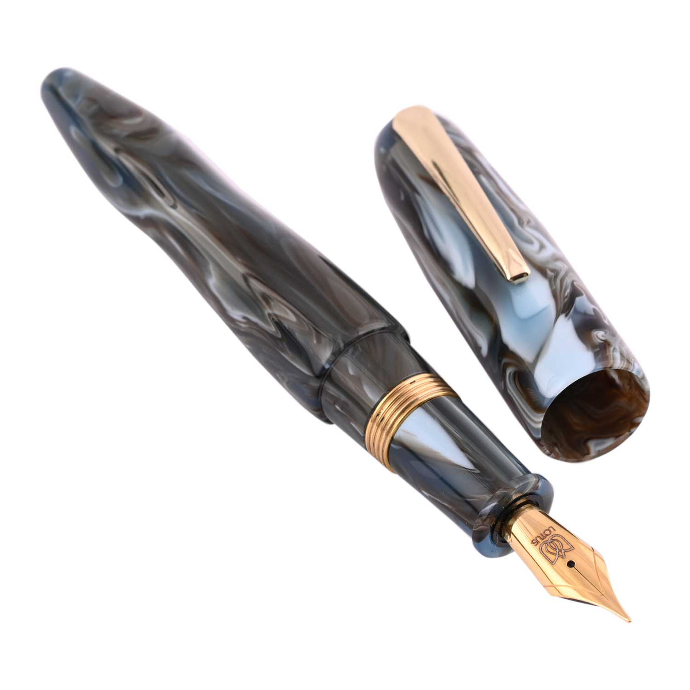 Lotus Vikrant Fountain Pen - Black Grey Wave GT