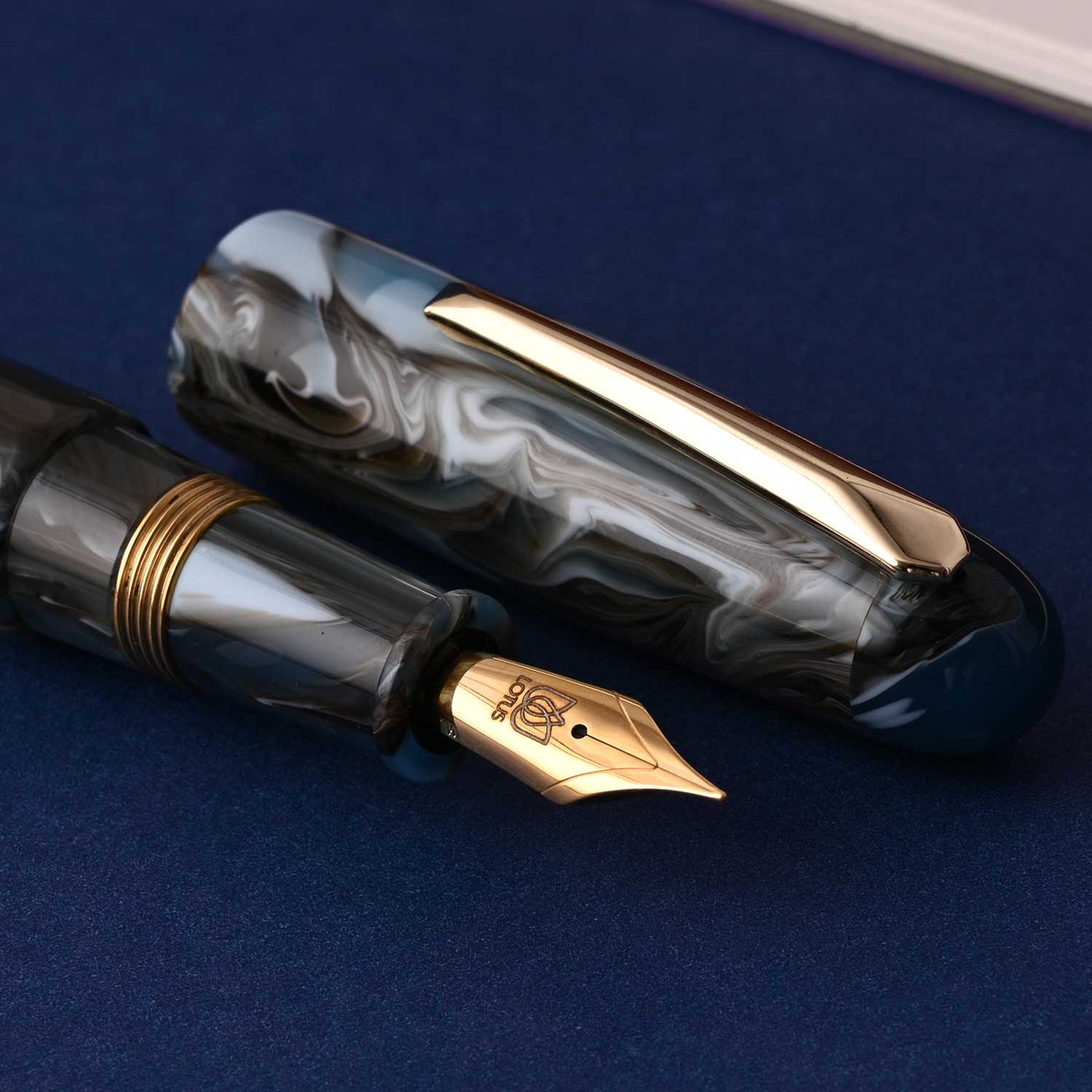 Lotus Vikrant Fountain Pen - Black Grey Wave GT