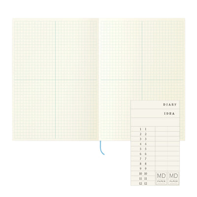 Midori MD Paper Ivory Notebook Journal - A5 Square Ruled 2