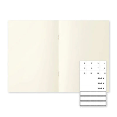 Midori MD Paper Light Ivory Pack of 3 Slim Notebook - A5 Plain 3