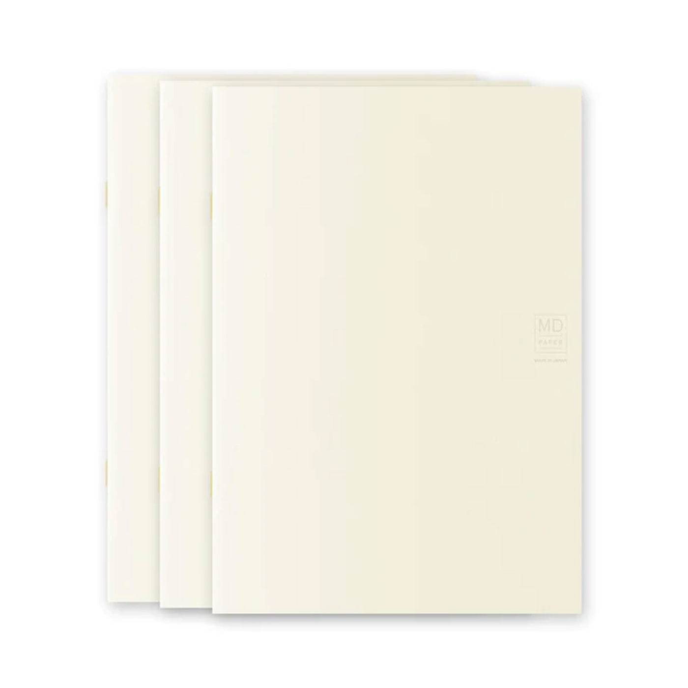 Midori MD Paper Light Ivory Pack of 3 Slim Notebook - A5 Square Ruled 2