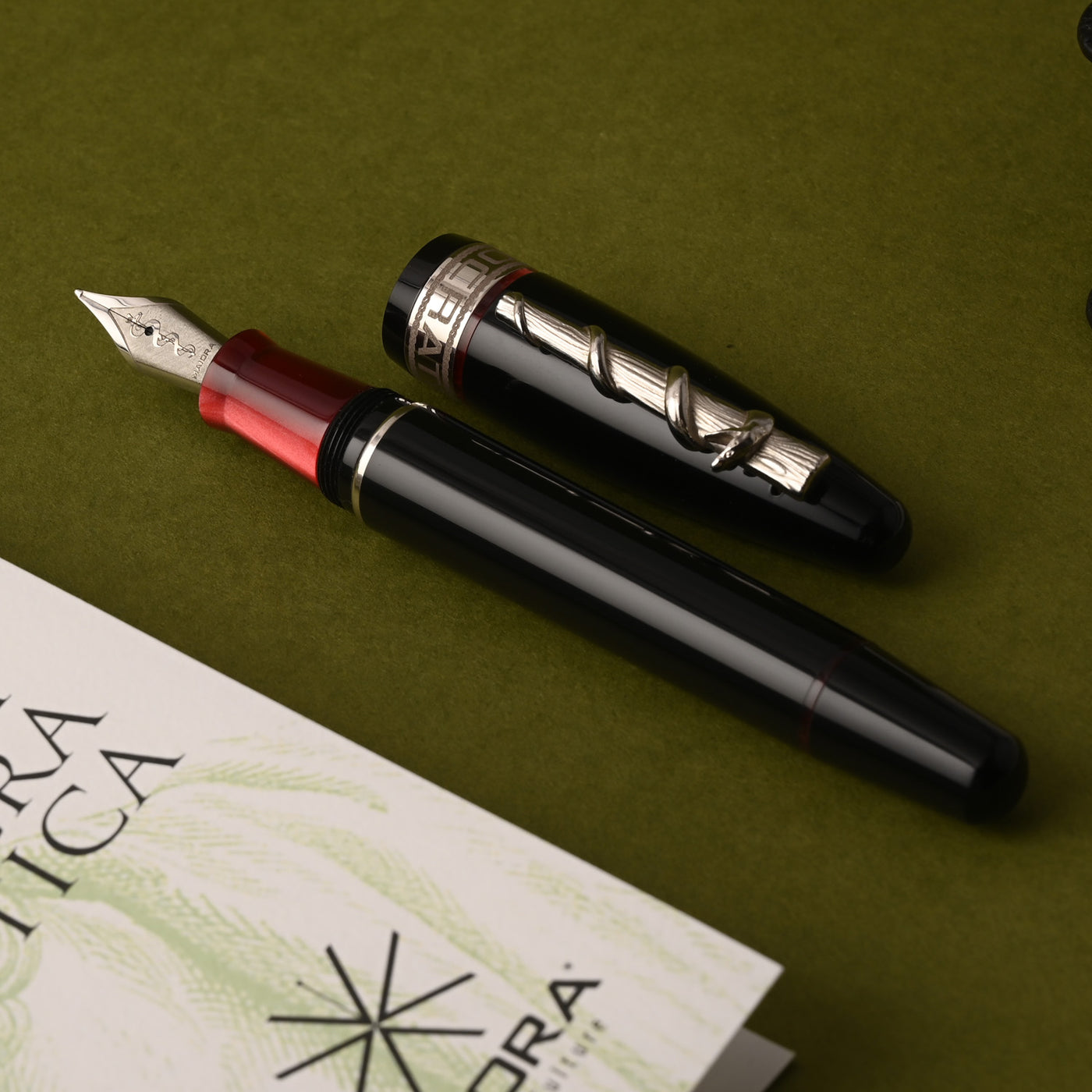 Maiora Hippocratica Fountain Pen - Black & Red