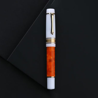 Majohn (Moonman) M400 Fountain Pen - Glazed Yellow Orange GT 4