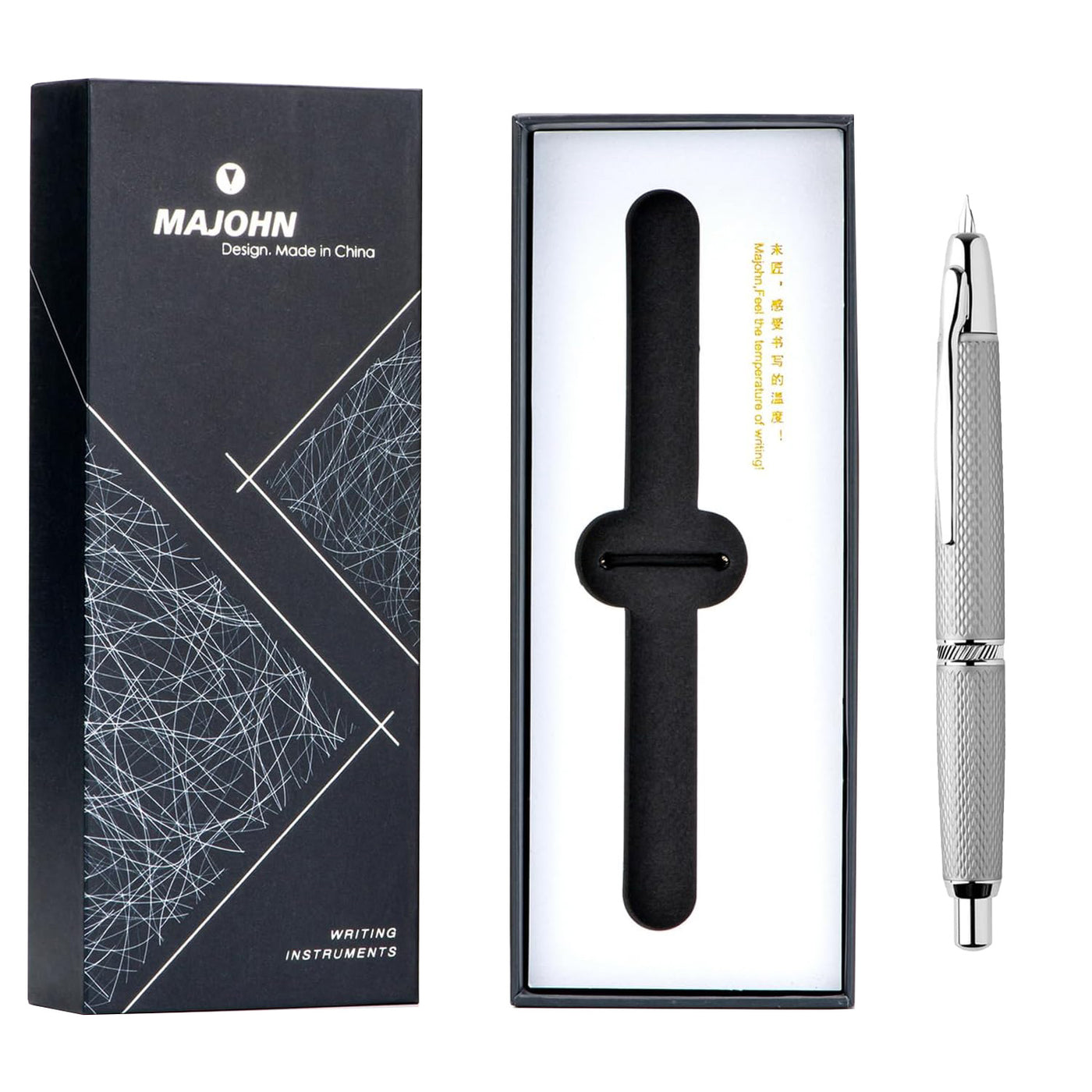 Majohn MA1 Reverse Scale Fountain Pen - Champagne CT 6