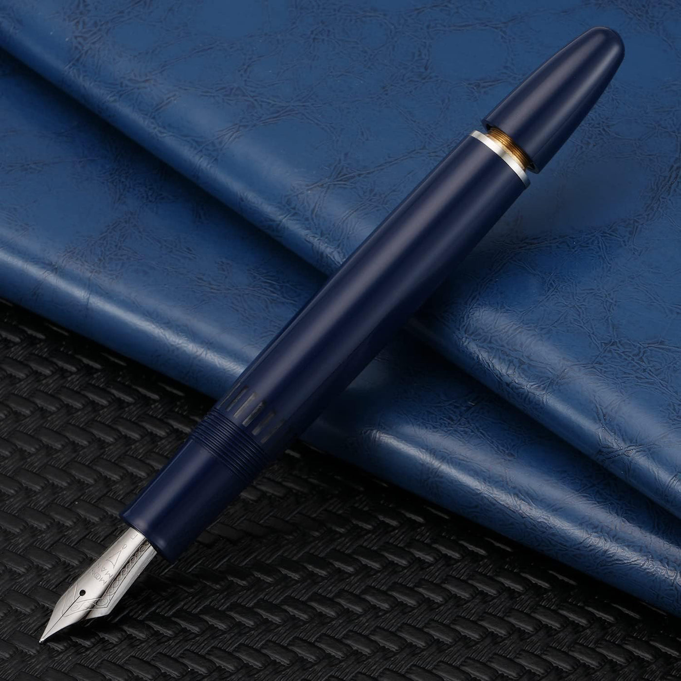 Majohn P136 Fountain Pen - Navy Blue CT 4