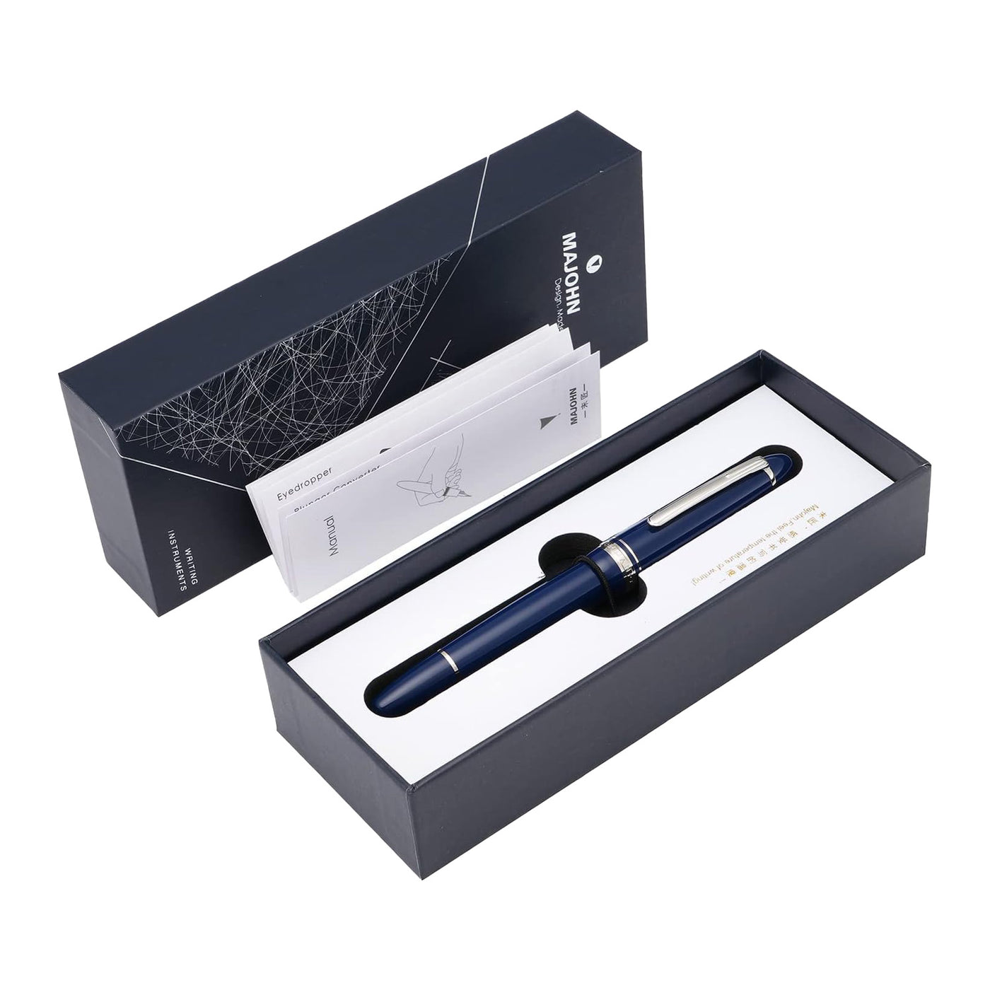 Majohn P136 Fountain Pen - Navy Blue CT 6