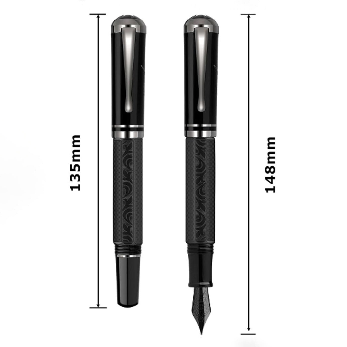 Majohn (Moonman) P138 Fountain Pen - Black Stem 3