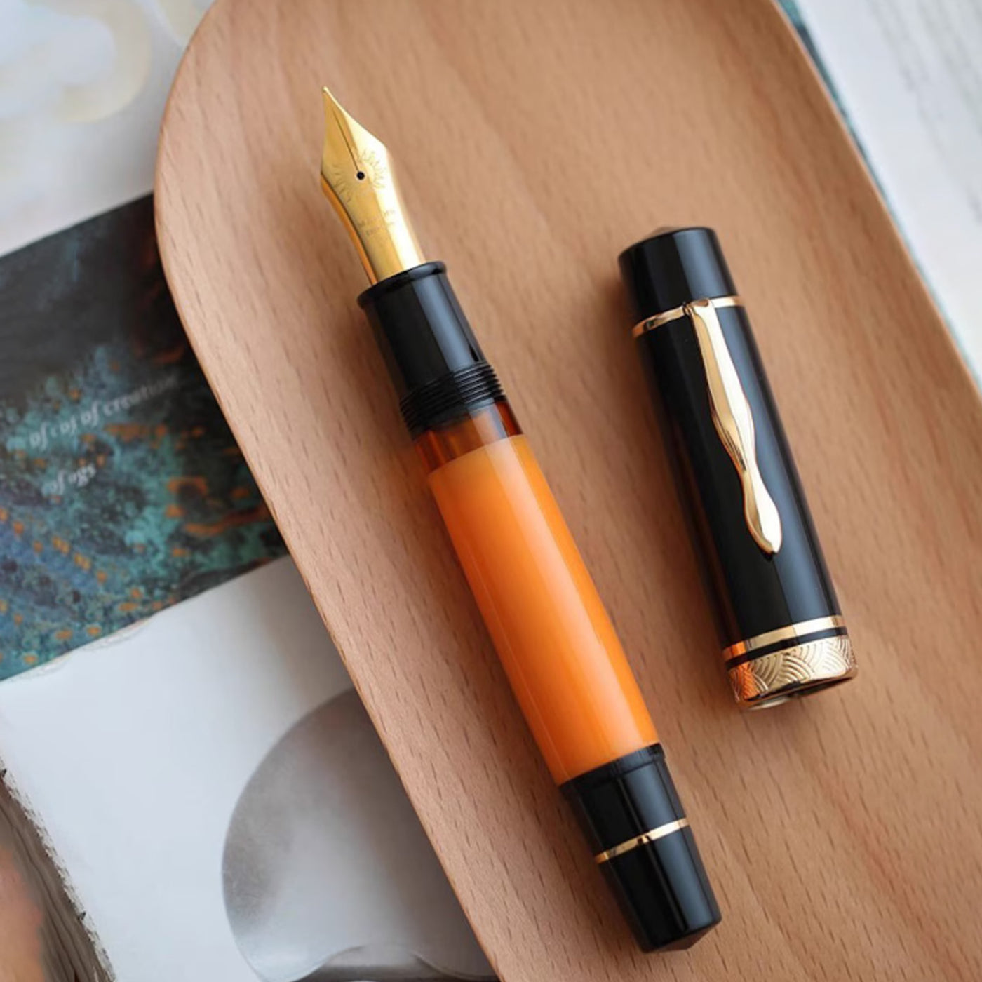 Majohn (Moonman) P139 No.6 Fountain Pen - Orange GT 1