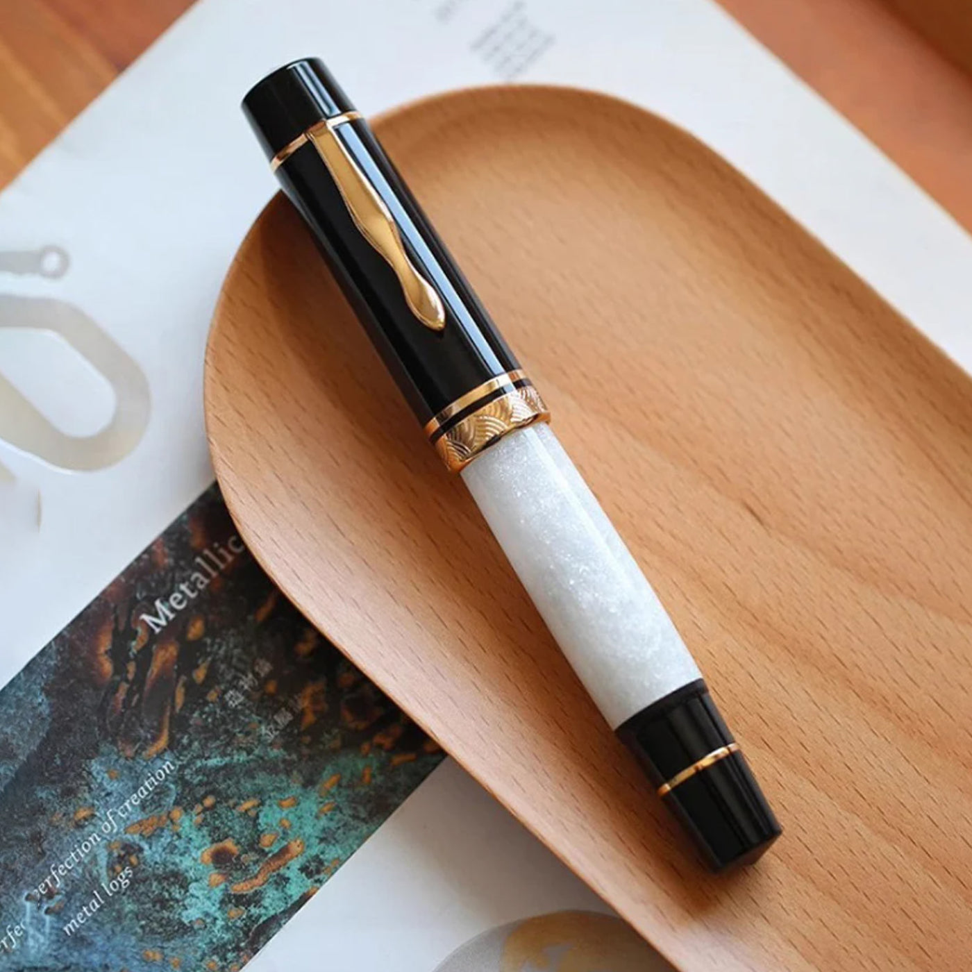 Majohn (Moonman) P139 No.6 Fountain Pen - White GT 4