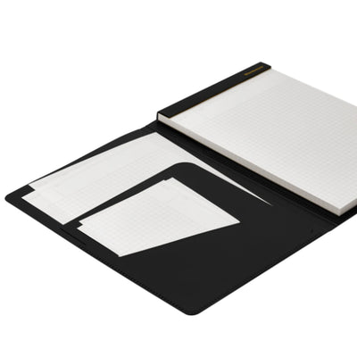 Maruman Mnemosyne HN188A Stapled Black Notepad with Folder - A5 - Squared