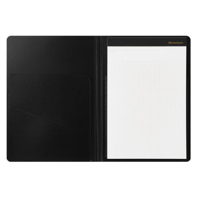 Maruman Mnemosyne HN188A Stapled Black Notepad with Folder - A5 - Squared