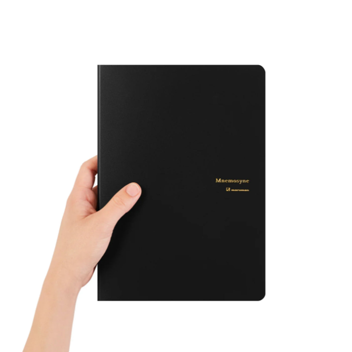 Maruman Mnemosyne HN188A Stapled Black Notepad with Folder - A5 - Squared