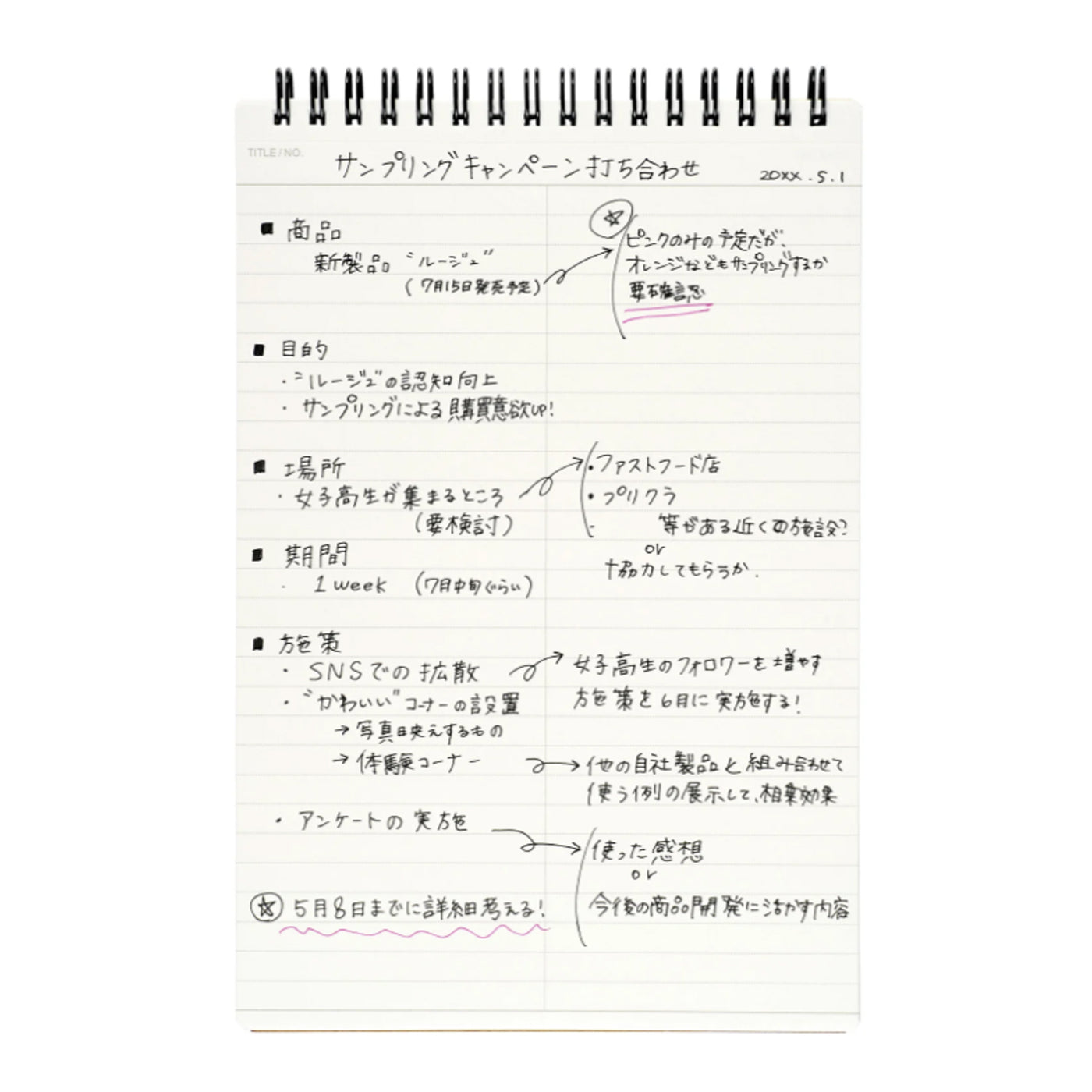 Maruman Mnemosyne N166 Spiral Black Notepad - A5 - Ruled