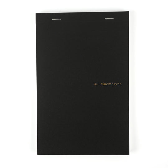 Maruman Mnemosyne N188A Stapled Black Notepad - A5 - Squared