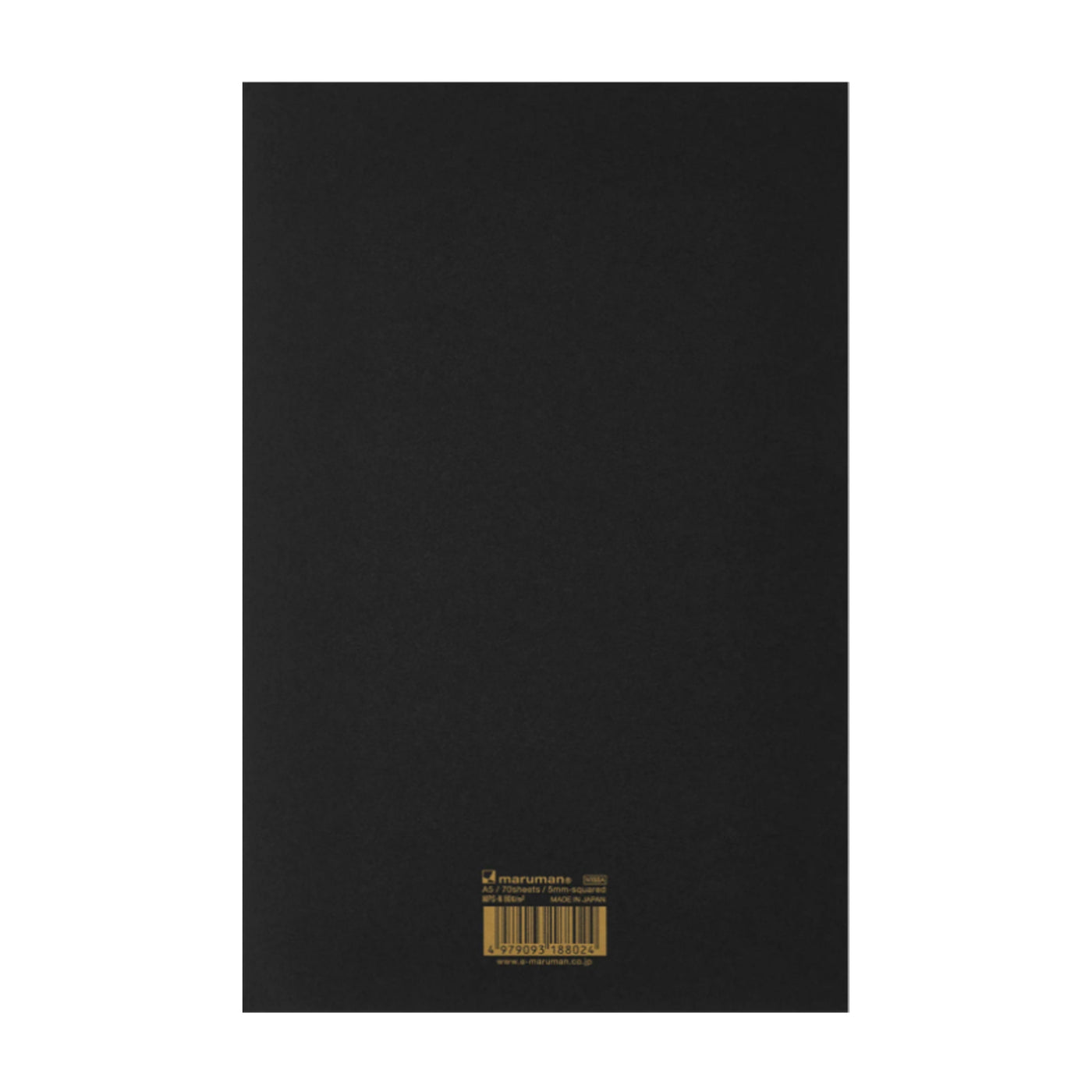 Maruman Mnemosyne N188A Stapled Black Notepad - A5 - Squared