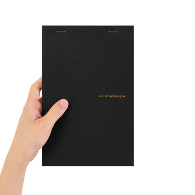 Maruman Mnemosyne N188A Stapled Black Notepad - A5 - Squared