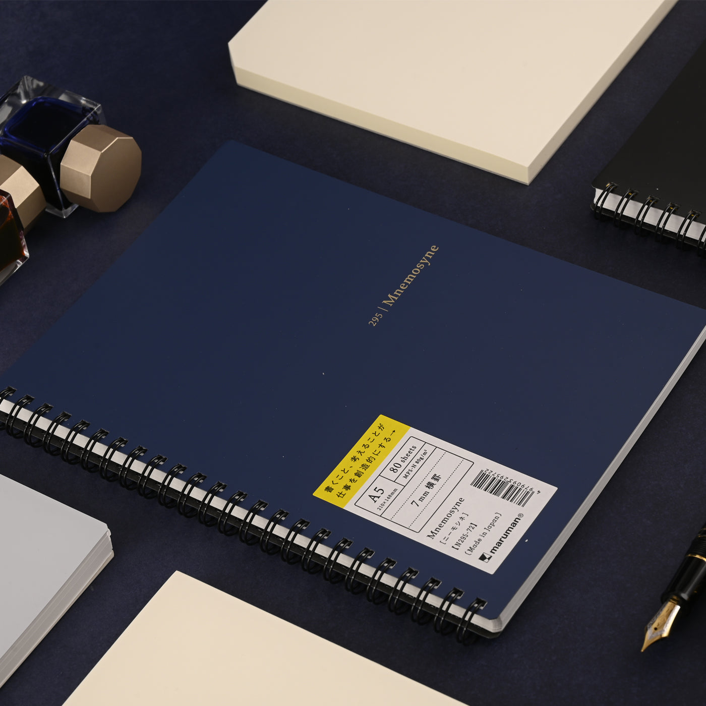 Buy Mnemosyne Spiral Navy Blue Notebook | Maruman Notebooks | Makoba