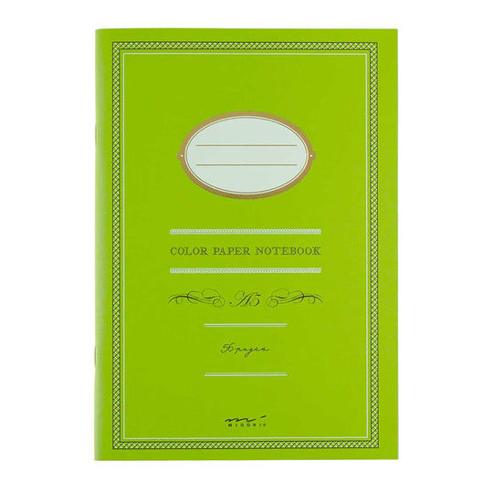 Midori Colour Paper Green Notebook - A5, Ruled