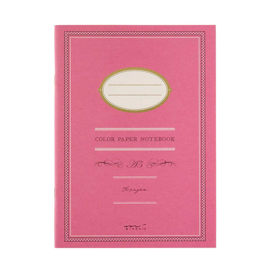Midori Colour Paper Pink Notebook - A5, Ruled