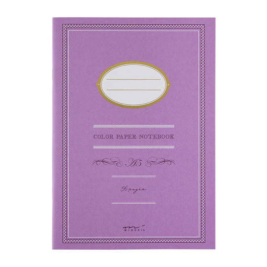 Midori Colour Paper Purple Notebook - A5, Ruled