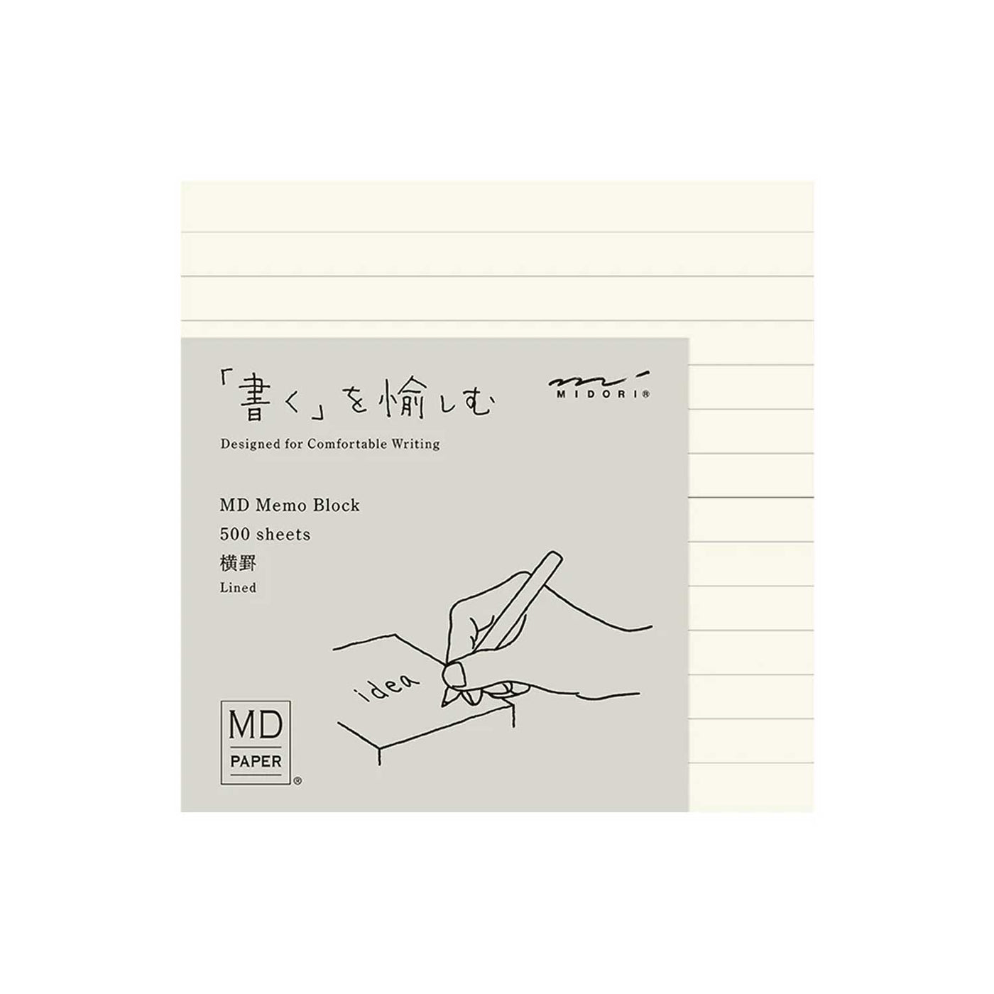 Midori MD Block Ivory Memo Pad  - Ruled 4