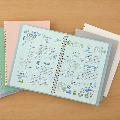 Midori Soft Colour Blue Spiral Notebook - A5 Dotted 7