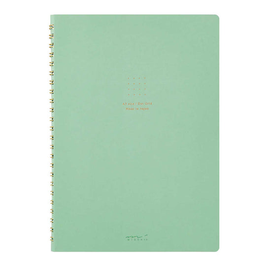 Midori Soft Colour Green Spiral Notebook - A5, Dotted