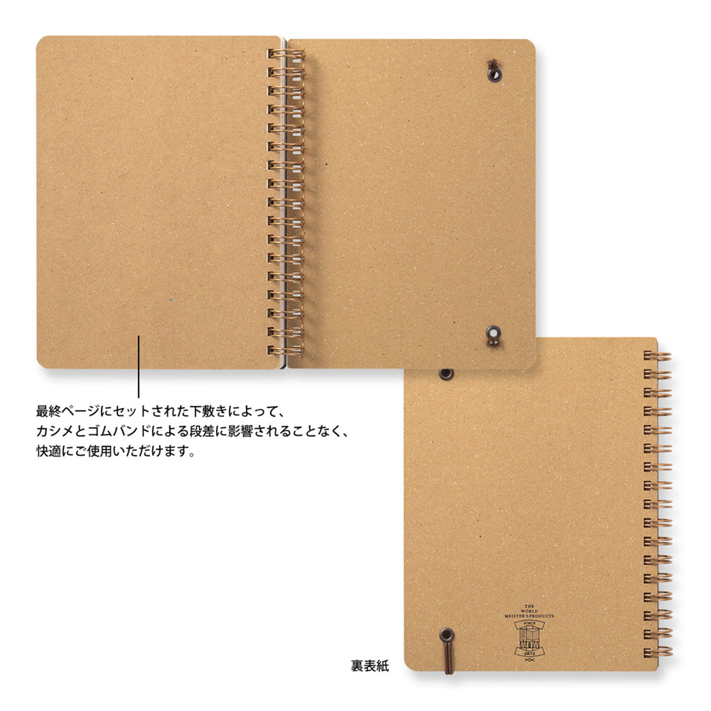 Midori WM Grain Black Wirebound Notebook - B6, Ruled