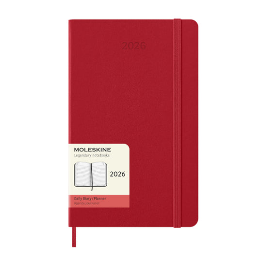 Moleskine 2026 Classic Large Hard Cover Daily Planner - Scarlet Red
