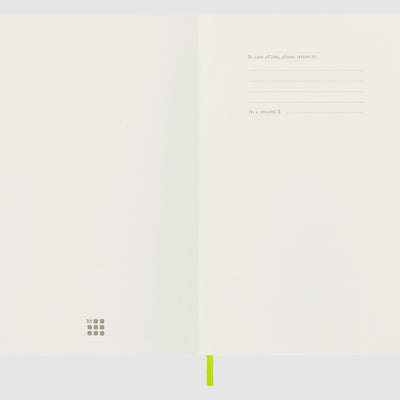 Moleskine Classic Hard Cover Lemon Green Notebook - A5, Ruled